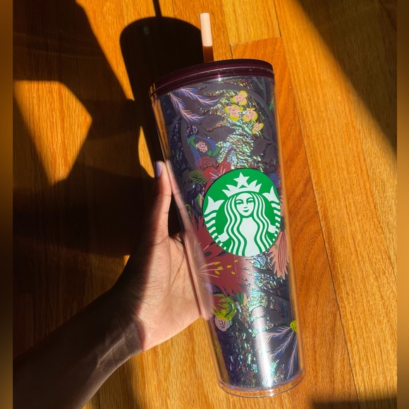 Starbucks Floral Foil Cold Cup - Picture 1 of 4